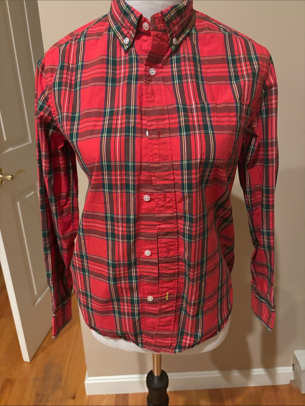Classic Red Plaid Button-Down Shirt for boys